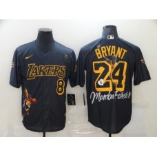 Men's Los Angeles Dodgers Kobe Bryant Black Portrait Stitched Jersey