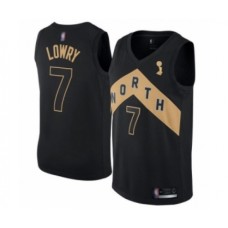 Men's Toronto Raptors #7 Kyle Lowry Swingman Black 2019 Basketball Finals Champions Jersey - City Edition