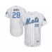 Men's New York Mets #28 J.D. Davis Authentic White 2016 Father's Day Fashion Flex Base Baseball Player Stitched Jersey