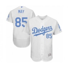 Men's Los Angeles Dodgers #85 Dustin May Authentic White 2016 Father's Day Fashion Flex Base Baseball Player Stitched Jersey