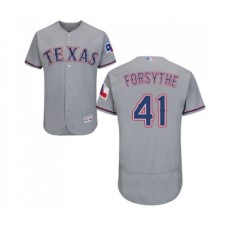 Men's Texas Rangers #41 Logan Forsythe Grey Road Flex Base Authentic Collection Baseball Jersey