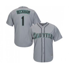 Men's Seattle Mariners #1 Tim Beckham Replica Grey Road Cool Base Baseball Jersey