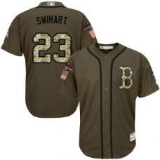 Men's Majestic Boston Red Sox #23 Blake Swihart Authentic Green Salute to Service 2018 World Series Champions MLB Jersey