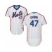 Men's New York Mets #47 Drew Gagnon White Alternate Flex Base Authentic Collection Baseball Player Stitched Jersey