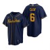 Men's Nike Milwaukee Brewers #6 Lorenzo Cain Navy Alternate Stitched Baseball Jersey