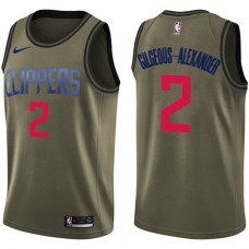 Men's Nike Los Angeles Clippers #2 Shai Gilgeous-Alexander Swingman Green Salute to Service NBA Jersey