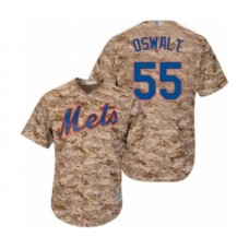 Men's New York Mets #55 Corey Oswalt Authentic Camo Alternate Cool Base Baseball Player Stitched Jersey