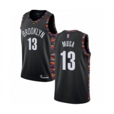 Men's Brooklyn Nets #13 Dzanan Musa Authentic Black Basketball Jersey - 2018 19 City Edition