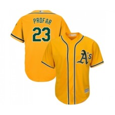 Men's Oakland Athletics #23 Jurickson Profar Replica Gold Alternate 2 Cool Base Baseball Jersey