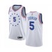 Men's Nike Philadelphia 76ers #5 Amir Johnson White Swingman Jersey - Earned Edition