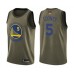 Men's Golden State Warriors #5 Kevon Looney Swingman Green Salute to Service 2019 Basketball Finals Bound Basketball Jersey