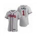 Men's Atlanta Braves #1 Ozzie Albies Nike Gray Authentic 2020 Road Stitched Jersey