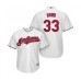 Men's Cleveland Indians #33 Brad Hand Replica White Home Cool Base Baseball Jersey