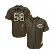 Men's Cincinnati Reds #58 Luis Castillo Authentic Green Salute to Service Baseball Jersey