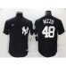 Men's New York Yankees #48 Anthony Rizzo Black Throwback Stitched Jersey