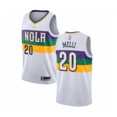 Men's New Orleans Pelicans #20 Nicolo Melli Authentic White Basketball Stitched Jersey - City Edition