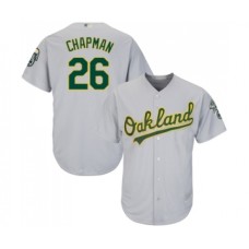 Men's Oakland Athletics #26 Matt Chapman Replica Grey Road Cool Base Baseball Jersey