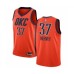 Men's Nike Oklahoma City Thunder #37 Kevin Hervey Orange Swingman Jersey - Earned Edition