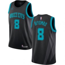 Men's Nike Jordan Charlotte Hornets #8 Bismack Biyombo Swingman Black NBA Jersey - 2018 19 City Edition