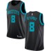 Men's Nike Jordan Charlotte Hornets #8 Bismack Biyombo Swingman Black NBA Jersey - 2018 19 City Edition