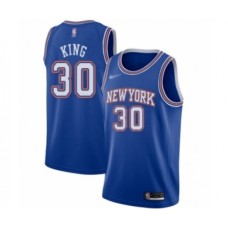 Men's New York Knicks #30 Bernard King Authentic Blue Basketball Stitched Jersey - Statement Edition