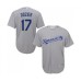 Men's Kansas City Royals #17 Hunter Dozier Replica Grey Road Cool Base Baseball Jersey