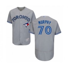 Men's Toronto Blue Jays #70 Patrick Murphy Grey Road Flex Base Authentic Collection Baseball Player Stitched Jersey