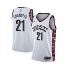 Men's Brooklyn Nets #21 Wilson Chandler Swingman White Basketball Stitched Jersey - 2019 20 City Edition