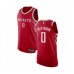 Men's Houston Rockets #0 Russell Westbrook Authentic Red Basketball Jersey - Icon Edition