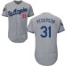 Men's Majestic Los Angeles Dodgers #31 Joc Pederson Grey Road Flex Base Authentic Collection 2018 World Series MLB Jersey