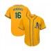 Men's Oakland Athletics #16 Liam Hendriks Replica Gold Alternate 2 Cool Base Baseball Jersey