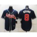 Men's Atlanta Braves #8 Eddie Rosario Nike Navy Stitched Jersey