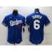 Men's Nike Los Angeles Dodgers #6 Trea Turner Blue Elite Stitched Jersey