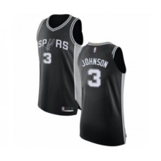 Men's San Antonio Spurs #3 Keldon Johnson Authentic Black Basketball Stitched Jersey - Icon Edition