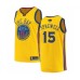 Men's Golden State Warriors #15 Latrell Sprewell Swingman Gold 2019 Basketball Finals Bound Basketball Jersey - City Edition