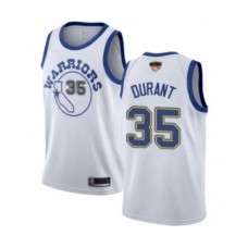 Men's Golden State Warriors #35 Kevin Durant Swingman White Hardwood Classics 2019 Basketball Finals Bound Basketball Jersey