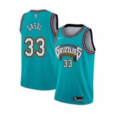 Men's Memphis Grizzlies #33 Marc Gasol Authentic Green Hardwood Classic Basketball Stitched Jersey