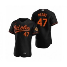 Men's Baltimore Orioles #47 John Means Nike Black Authentic 2020 Alternate Stitched Jersey