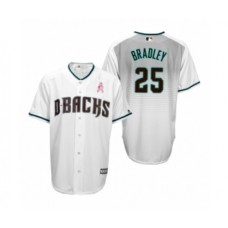 Men's Archie Bradley Arizona Diamondbacks #25 White Teal 2019 Mothers Day Cool Base Stitched Jersey