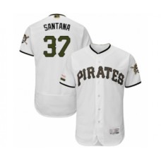 Men's Pittsburgh Pirates #37 Edgar Santana White Alternate Authentic Collection Flex Base Baseball Player Stitched Jersey