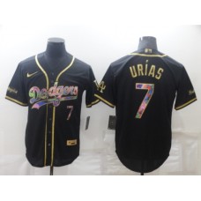 Men's Los Angeles Dodgers #7 Julio Urias Black Iridescent Logo Stitched Jersey