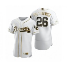 Men's Atlanta Braves #26 Mike Foltynewicz Nike White Authentic Golden Edition Stitched Jersey