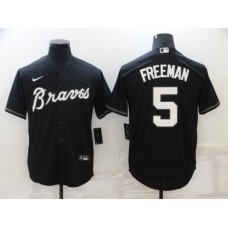 Men's Atlanta Braves #5 Freddie Freeman Nike Black Replica Alternate Stitched Jersey