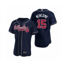 Men's Atlanta Braves #15 Sean Newcomb Nike Navy Authentic 2020 Alternate Stitched Jersey