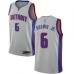 Men's Nike Detroit Pistons #6 Bruce Brown Jr. Swingman Silver NBA Jersey Statement Edition