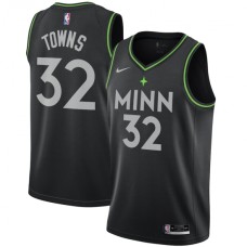 Men's Minnesota Timberwolves #32 Karl-Anthony Towns Nike Black 2020-21 Swingman Player Stitched Jersey