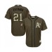 Men's Oakland Athletics #21 Marco Estrada Authentic Green Salute to Service Baseball Jersey