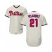 Men's Philadelphia Phillies #21 Vince Velasquez Cream Alternate Flex Base Authentic Collection Baseball Player Stitched Jersey