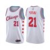 Men's Chicago Bulls #21 Thaddeus Young Authentic White Basketball Jersey - City Edition