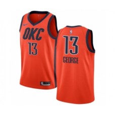 Men's Nike Oklahoma City Thunder #13 Paul George Orange Swingman Jersey - Earned Edition